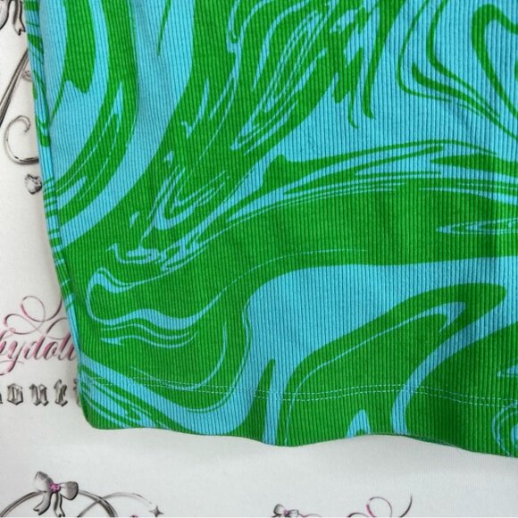 Wild Fable tshirt cropped crop water color swirls marble Green Swirl Crop Top - Picture 5 of 9